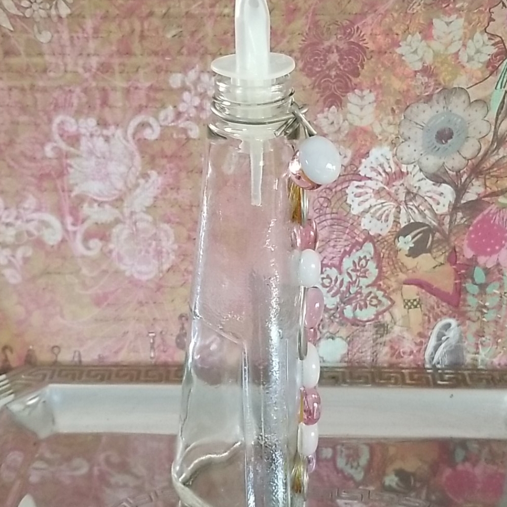 Repurposed Vintage Olive Oil Salad Dressing Bottle Hand Crafted - Picture 3 of 15